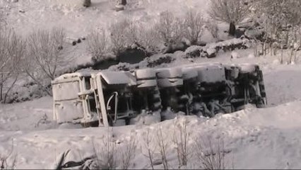 Kamyon Şarampole Yuvarlandı