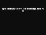 Lyrik und Prosa unserer Zeit. Neue Folge. Band 14: 29 PDF Download kostenlos