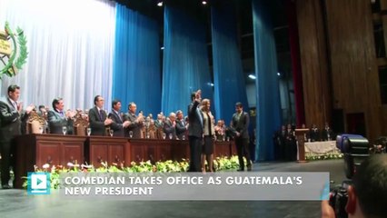 Comedian takes office as Guatemala's new president