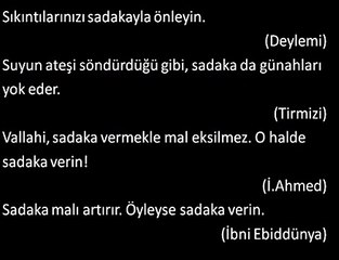 Sadaka ile ilgili Hadisler -Hadisler on charity