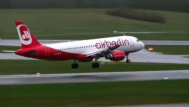 Difficult Crosswind landings in Hamburg gusts up to 55 knots. Video Arts