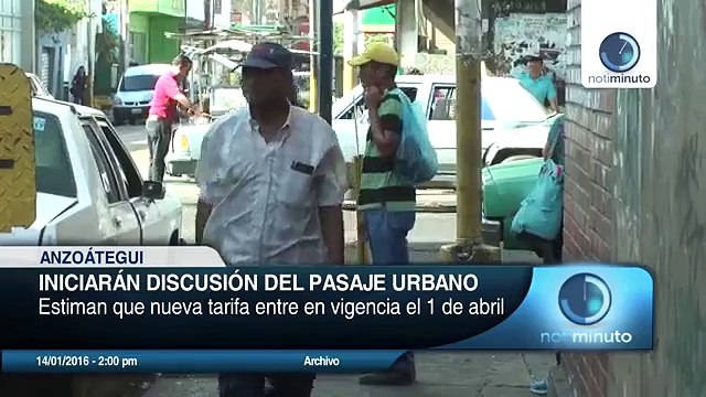 Plantearán un propósito de tarifa fija de pasaje urbano en el estado Anzoátegui