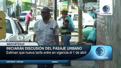 Plantearán un propósito de tarifa fija de pasaje urbano en el estado Anzoátegui