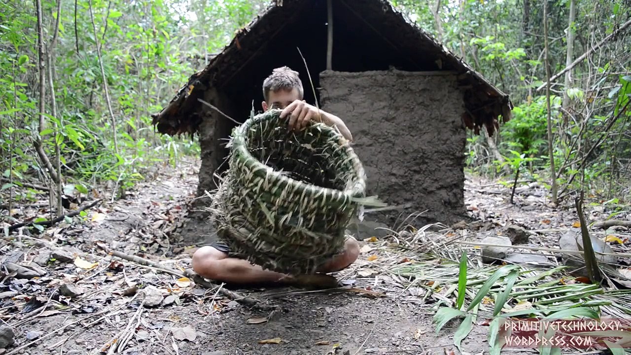 Baskets and stone hatchet