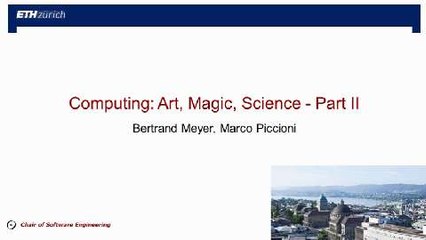 Computing- Art, Magic, Science - Part II - ETHx on edX - Course About Video