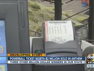 Powerball ticket worth $2 million sold in Anthem
