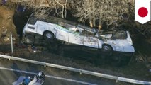 Tour bus rolls off highway in Japan, killing 14 and injuring 27 others