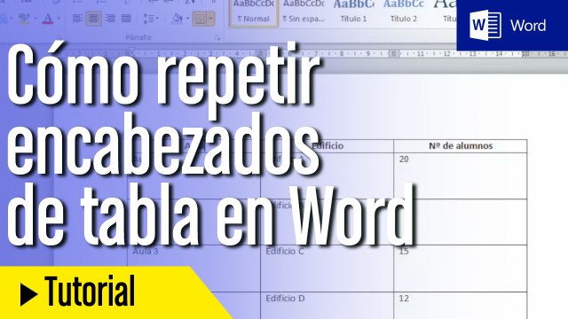 Tutorial Word: cómo repetir encabezados de tabla