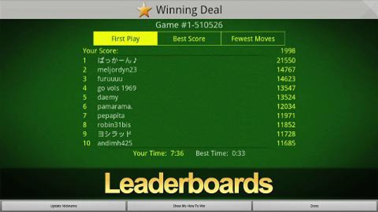 Solitaire by MobilityWare on Android