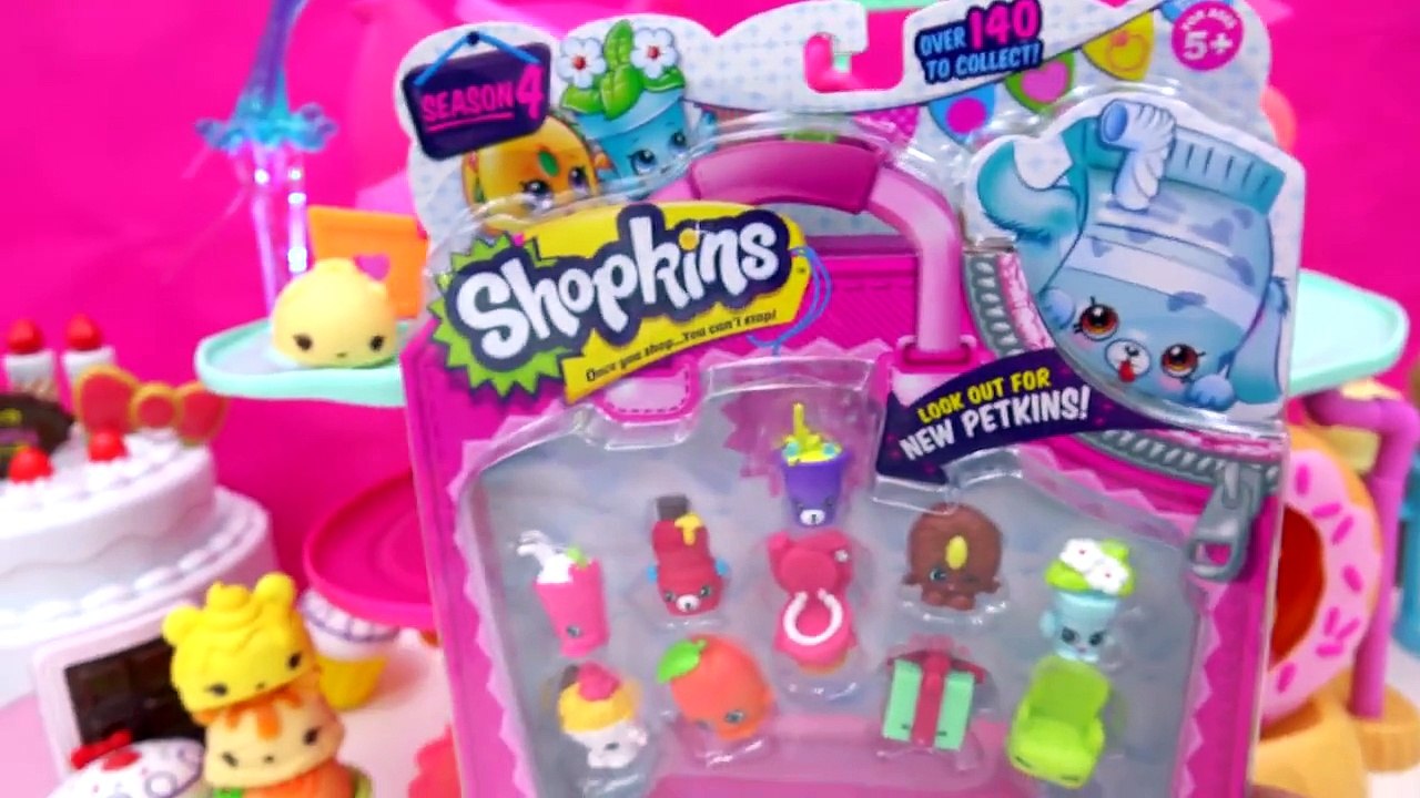 Shopkins Season 4 with 2 Surprise Blind Bags Ride and Race Num Noms on Go Go Cafe Playset