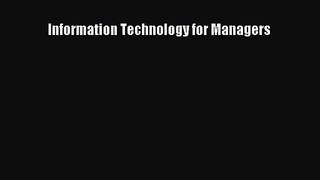 [PDF Download] Information Technology for Managers [PDF] Full Ebook