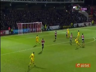 Scott Arfield Amazing Goal - Brentford 0-1 Burnley - 15-01-2016