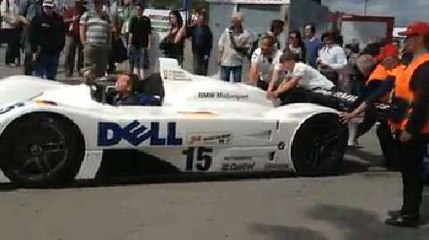 Un BMW V12 LMR con problemas en Le Mans Classic 2014