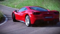 Ferrari 488 GTB derrapando en carretera abierta