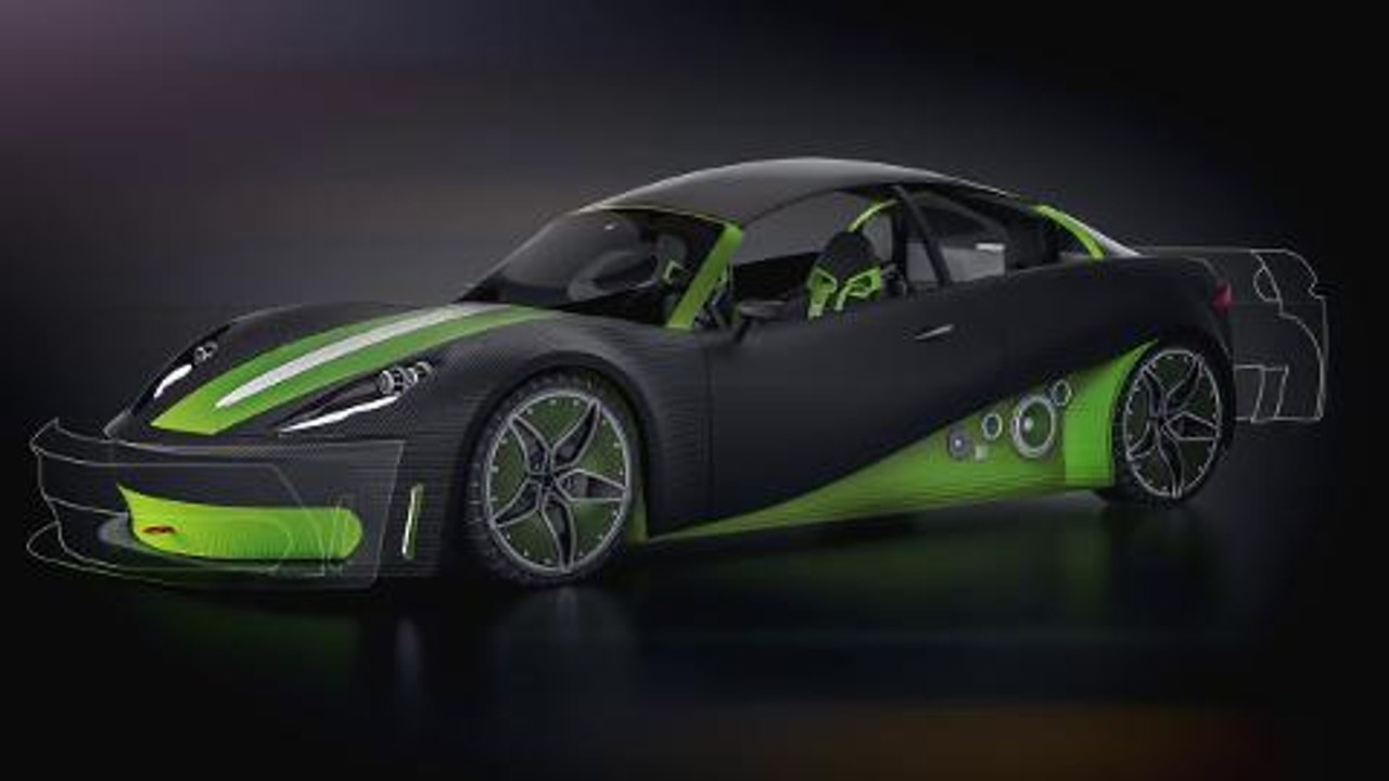 Diseño coche impreso 3D  ‘Reload Redacted – Swim/Sport’ por Kevin Lo.