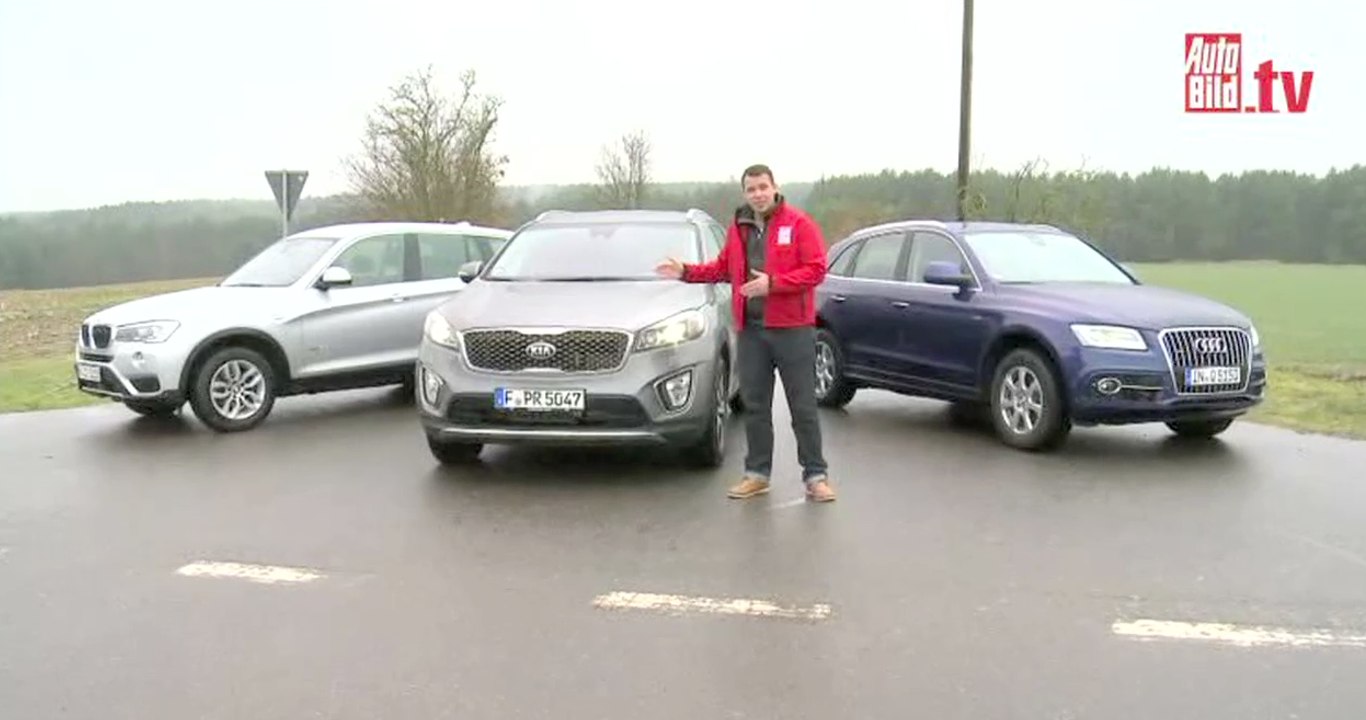 Comparativa Kia Sorento vs Audi Q5, BMW X3 (2015)