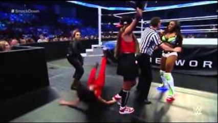 Tamina Superkicks Brie Bella Outside the ring, June 25, 2015