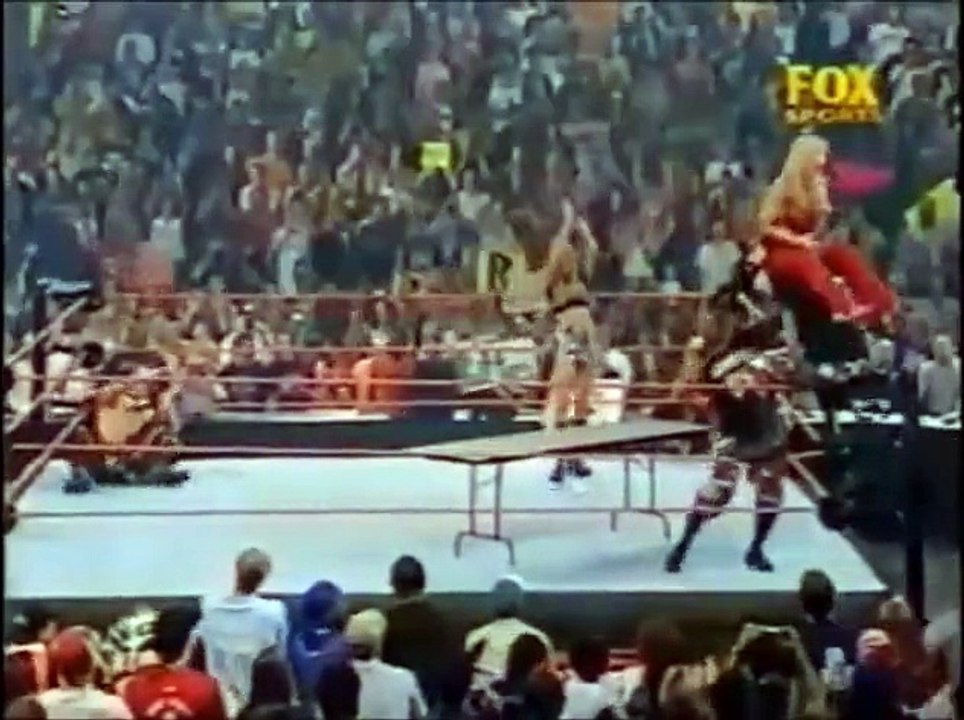 WWE Women Getting Table slam From dudley boyz