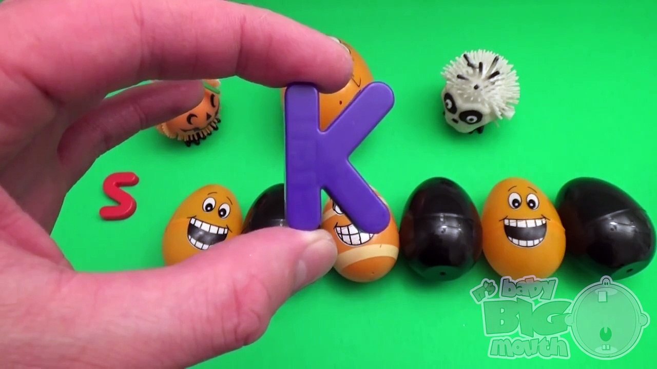 Best of Surprise Egg Learn-A-Word! Spelling Halloween Words! (Teaching Letters Opening Eggs)