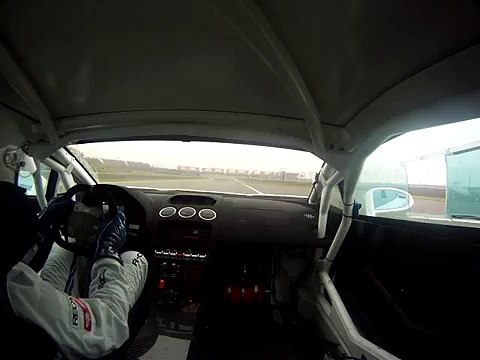 GT2 Gallardo battling Ferrari at Monza Raceway HD Video