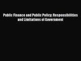 Download Public Finance and Public Policy: Responsibilities and Limitations of Government Ebook