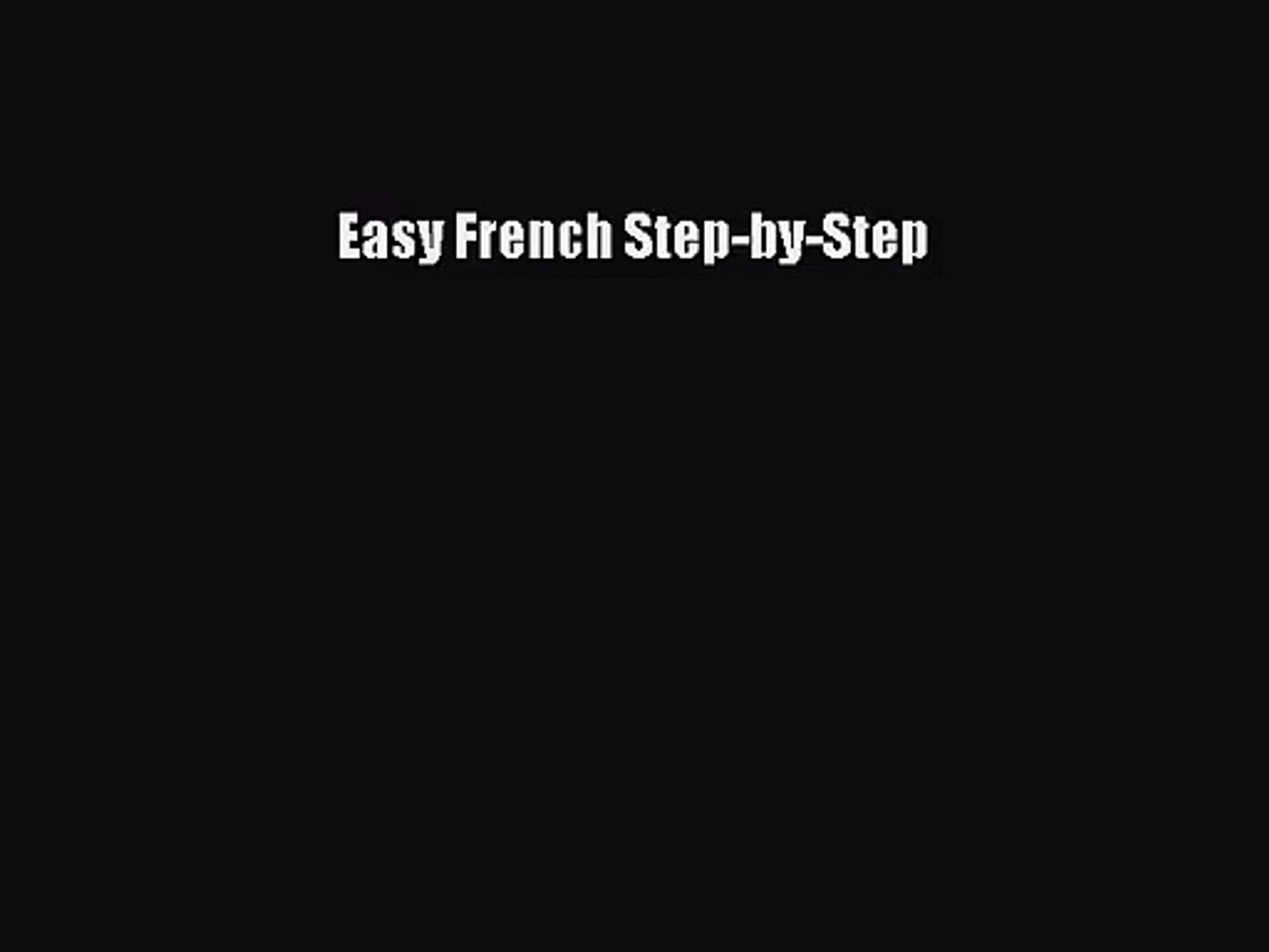 PDF Online Easy French Step-by-Step Full-Online