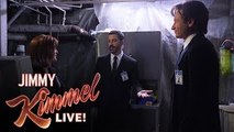 Mulder, Scully and Jimmy Kimmel in The X-Files