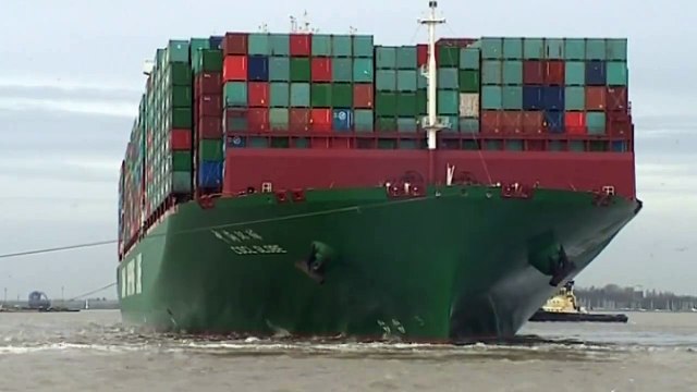 World’s Largest Container Ship Arrives In The UK