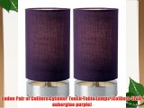 Endon Pair of Colliers Cylinder Touch Table Lamps (Colliers-TLAU aubergine purple)