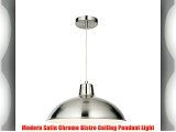 Modern Satin Nickel Metal Pendant Ceiling Light Fitting with White Inner Kitchen Pendant light