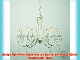 Vintage French-Style Shabby Chic 8 Way Chandelier Ceiling Light in a Distressed Cream Finish