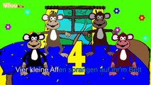 Fünf kleine Affen Karaoke Version (Sing Allein) in Deutscher Sprache mit Text am Monitor