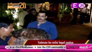Salman Ko Mila Legal Notice 16th January 2016 cinetvmasti.com