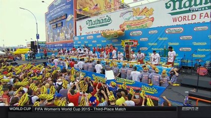 2015 Nathans Hot Dog Eating Contest Matt Stonie vs. Joey Chestnut | LIVE 7 4 15