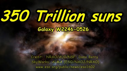 350 Trillion suns. Galaxy W2246-0526