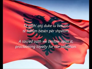 Albanian National Anthem - 'Hymni I Flamurit' (SQ EN)