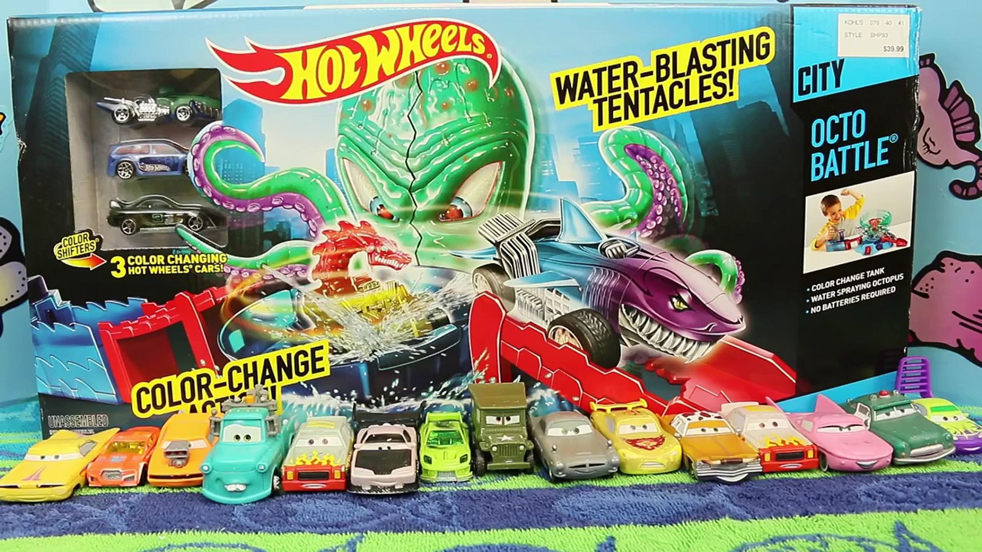 Disney Cars Color Changers Mater and Lightning McQueen Ride the Hot Wheels  Octo Battle Play Set - Dailymotion Video
