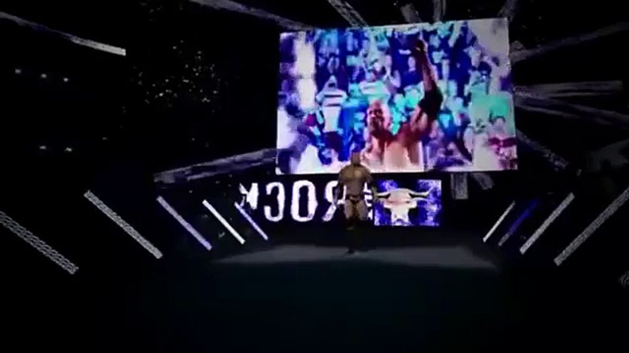 WWE 2016 BROCK LESNAR VS THE ROCK TRIPLE MATCH