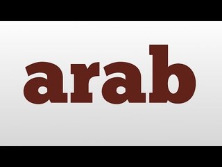 arab meaning and pronunciation