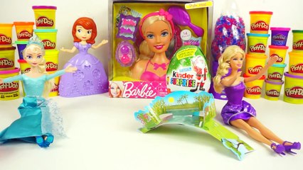 2 BIG KINDER SURPRISE EGG Frozen Elsa Barbie Opening KIDS TOYS By Disney Collector