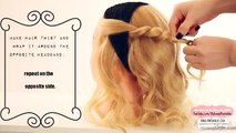 ★ CUTE WINTER HEADBAND HAIRSTYLES #2   EVERYDAY BUN TWISTED UPDO FOR MEDIUM LONG HAIR TUTORIAL