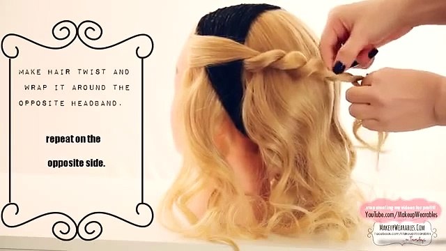 ★ CUTE WINTER HEADBAND HAIRSTYLES #2 EVERYDAY BUN TWISTED UPDO FOR MEDIUM LONG HAIR TUTORIAL