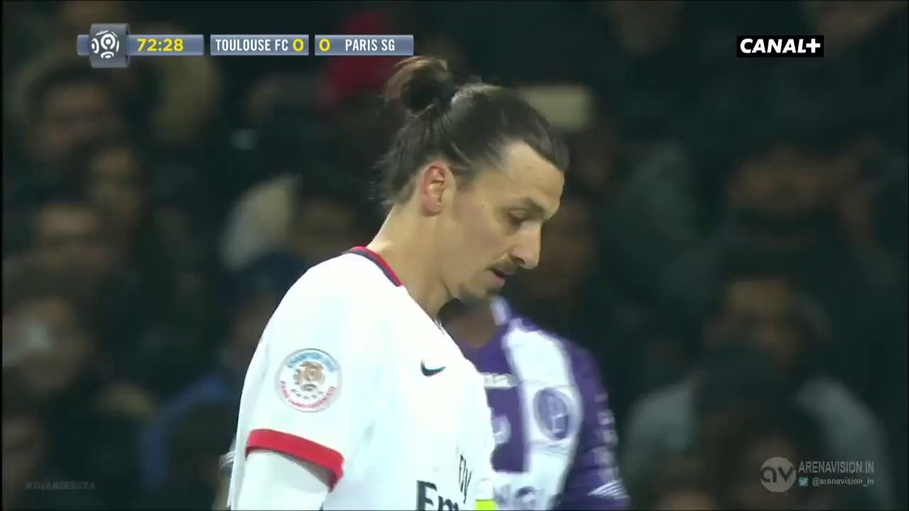 Zlatan Ibrahimovic 0:1 | Toulouse v. Paris Saint Germain 16.01.2016 HD