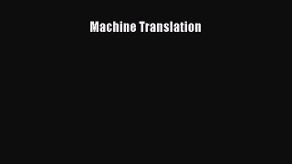 Download Machine Translation PDF Free