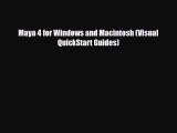 PDF Download Maya 4 for Windows and Macintosh (Visual QuickStart Guides) PDF Online