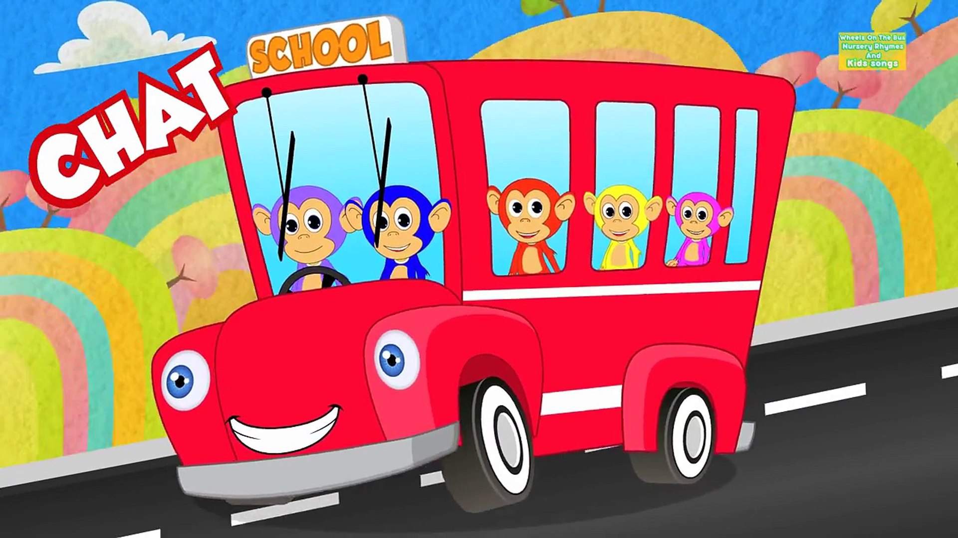 Wheels on the bus goes round and round all through the town | Nursery rhymes  for kids and - Dailymotion Video