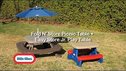 Endless Adventures® Fold n Store Picnic Table and Jr Table - video  Dailymotion