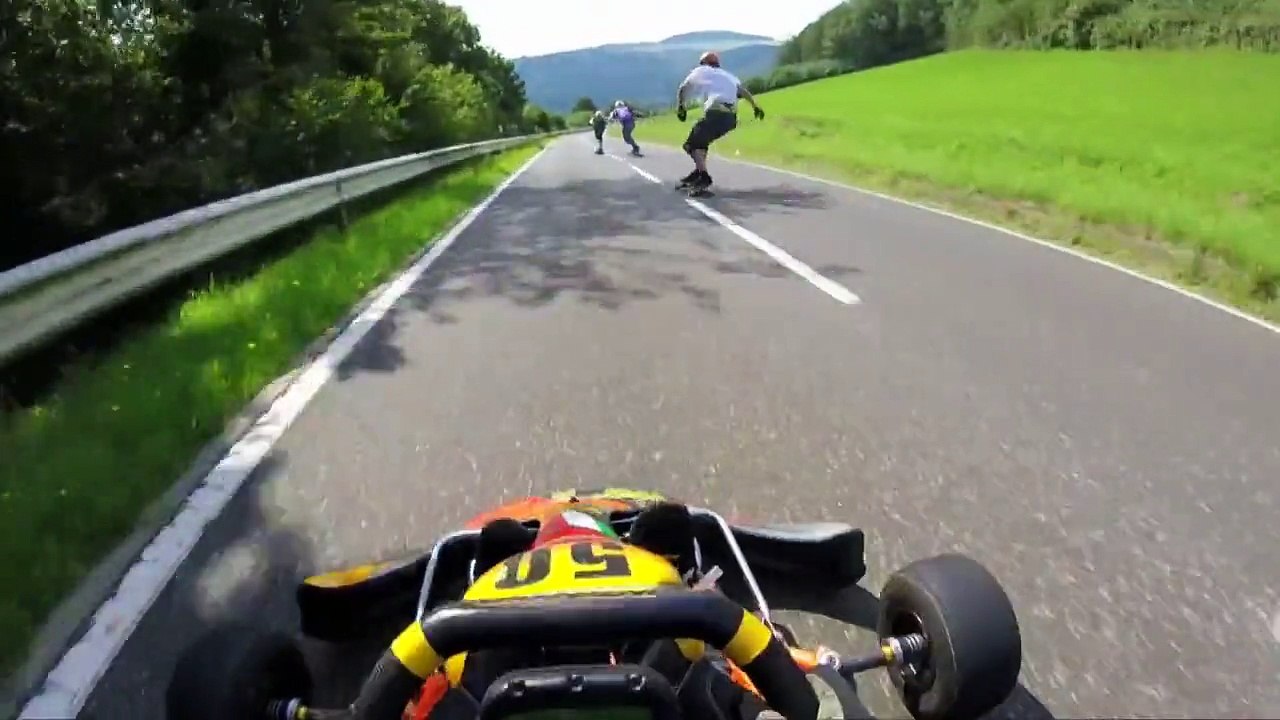 Skateboard vs go kart