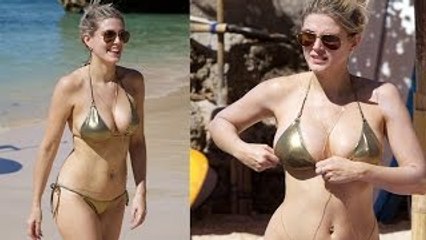 Golden Girl Ashley James Goes Half Naked On Bali Beach