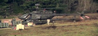 US Most Maneuverable Attack Helicopter Firing its .50 Cannon and Rockets Bell OH 58 Kiowa